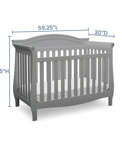 Delta Children Lancaster 4-in-1 Convertible Baby Crib, Grey - LeafyLoom