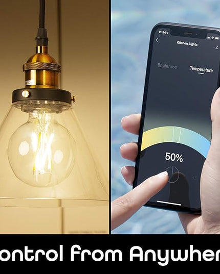 Geeni Smart Light Bulb - Alexa and Google Home Compatible, Amber LED Programmable and Dimmable WiFi Light Bulb, App Controlled (G25-2 Pack) Geeni