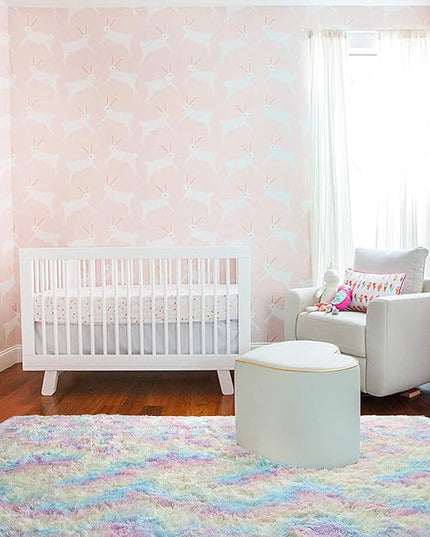 AROGAN Soft Rainbow Area Rugs for Girls Room 4x6 Feet, Fluffy Girls Bedroom Rugs, Princess Rug, Cute Colorful Carpet for Kids Teens Nursery Toddler, Pink - LeafyLoom