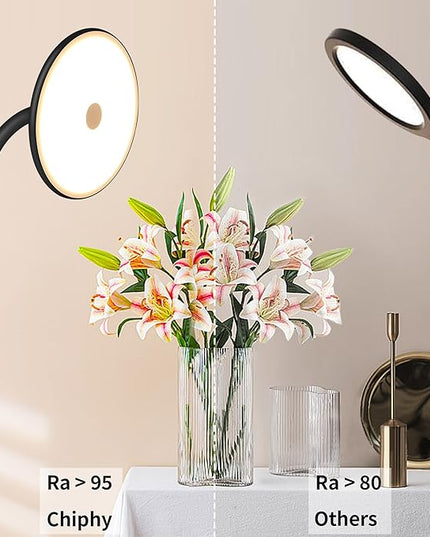 chiphy Floor Lamp, 60'' Bright Floor Lamp, 23W 2000LM Modern Floor Lamp, Dimmable 2300K-6500K Flexible Gooseneck with Remote Standing Lamp for Living Room Bedroom Office Reading Crafting Work Light - LeafyLoom