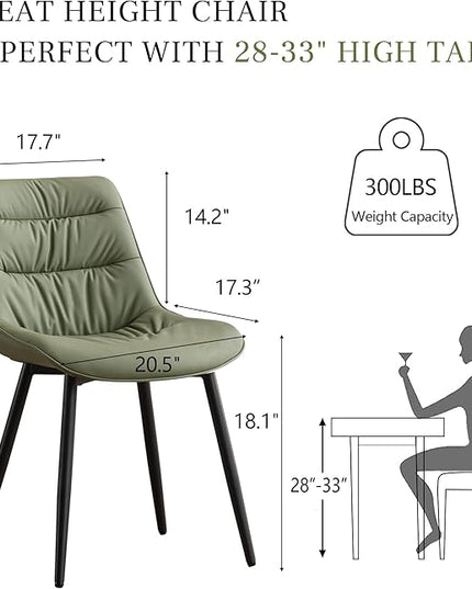 Kidol & Shellder Modern Dining Chairs Set of 2 Kitchen & Dining Room Chairs Upholstered Accent Chair Living Room Chairs Kitchen Chairs Comfy Chair for Bedrooms Waiting Room Home(Olive Green) - LeafyLoom