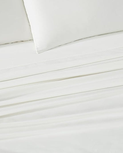 UGG 01326 Alahna Queen Bed Sheets and Pillowcases 4-Piece Set Sleep in Luxury Machine Washable Deep Pockets Wrinkle-Resistant Breathable Cozy Comfort Silky Cooling Sheets, Queen, White - LeafyLoom