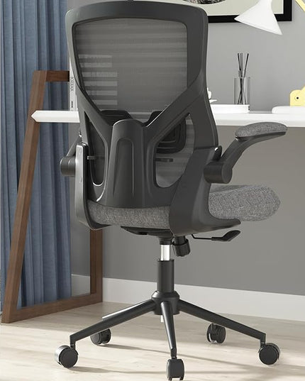 Office Chair, High Back Desk Chair with Adjustable Lumbar Support, Ergonomic Mesh Computer Chair with Premium Cold-Cured Cushion, Height Liftable Swivel Chair for Home Office - LeafyLoom