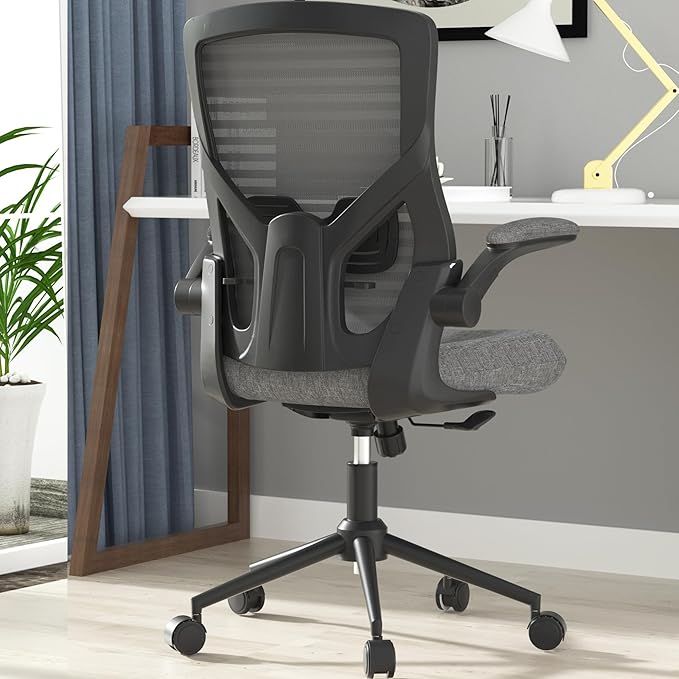 Office Chair, High Back Desk Chair with Adjustable Lumbar Support, Ergonomic Mesh Computer Chair with Premium Cold-Cured Cushion, Height Liftable Swivel Chair for Home Office - LeafyLoom