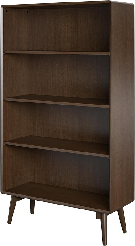 Novogratz Brittany 4 Shelf Bookcase, Walnut - LeafyLoom