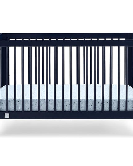 Delta Children babyGap Charlie 6-in-1 Convertible Crib + Brannan Bear Bookcase with Bins + Brannan Bear Wall Shelf with 4 Hooks, Navy (Bundle) - LeafyLoom
