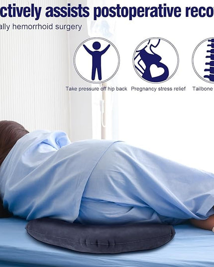 4 Pcs Donut Cushion Inflatable Donut Pillow Portable Anti Bedsore Seat Pillow Donut Pillow Cushion with 2 Air Pump for Tailbone Pain, Hemorrhoids, Pregnancy, Bedsore - LeafyLoom