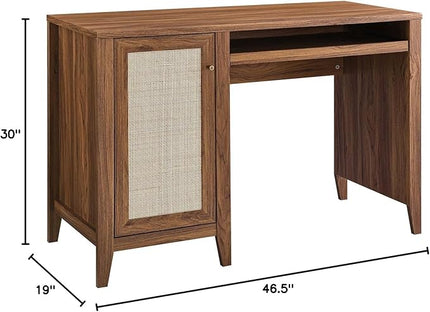 Modway Soma Desk, Walnut, 47" - LeafyLoom