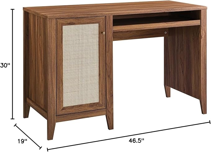 Modway Soma Desk, Walnut, 47" - LeafyLoom