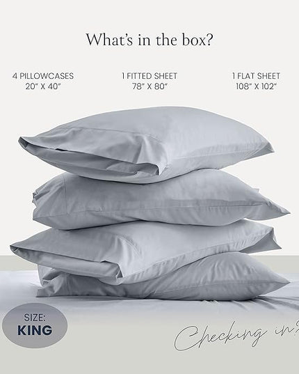 BELADOR Silky Soft King Sheet Set - 6 Piece Bed Sheets for King Size Bed, Secure-Fit Deep Pocket Sheets with Elastic, Breathable Hotel Sheets & Pillowcase Set, Wrinkle Free Oeko-Tex Sheets - LeafyLoom