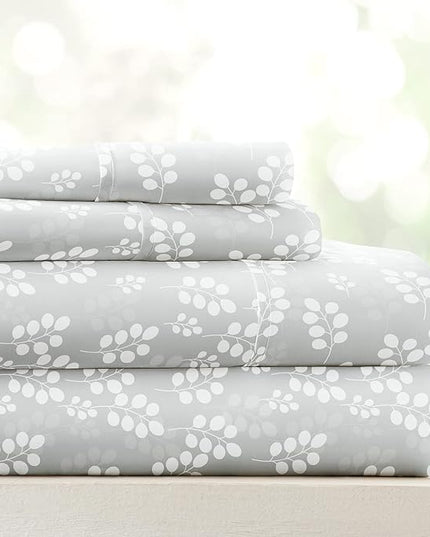 Linen Market 4 Piece King Bedding Sheet Set (Wheatfield Gray) - Sleep Better Than Ever with These Ultra-Soft & Cooling Bed Sheets for Your King Size Bed - Deep Pocket Fits 16" Mattress - LeafyLoom