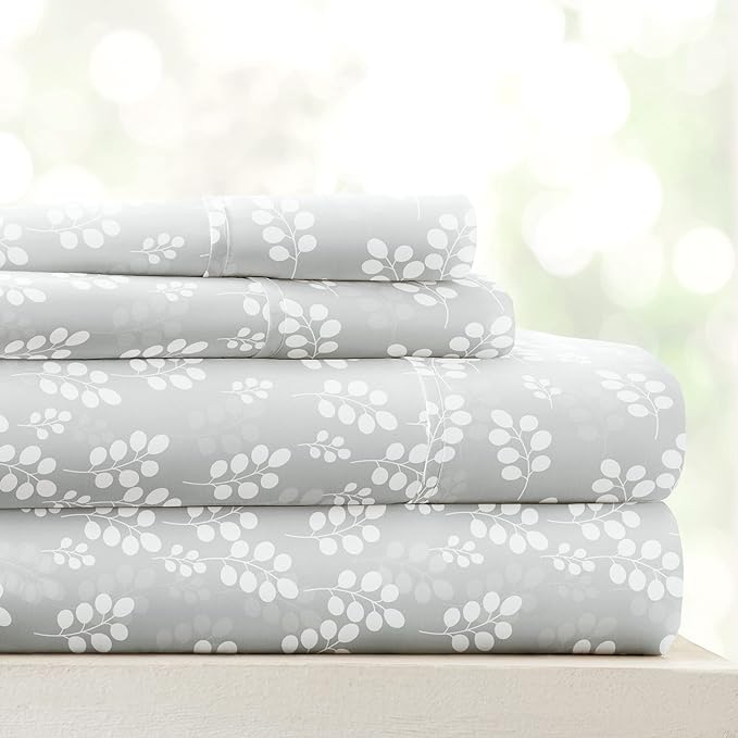Linen Market 4 Piece King Bedding Sheet Set (Wheatfield Gray) - Sleep Better Than Ever with These Ultra-Soft & Cooling Bed Sheets for Your King Size Bed - Deep Pocket Fits 16" Mattress - LeafyLoom