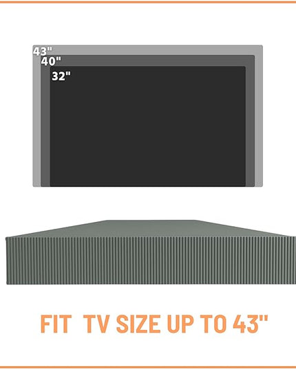 24/7 Shop at Home French 47 inch Modern Floating TV Console Table with 3D Wavy Panel Door, Wood Entertainment Center with Storage Space, Wall Corner Shelf for Living Room, Bedroom, Office, Sage Green - LeafyLoom
