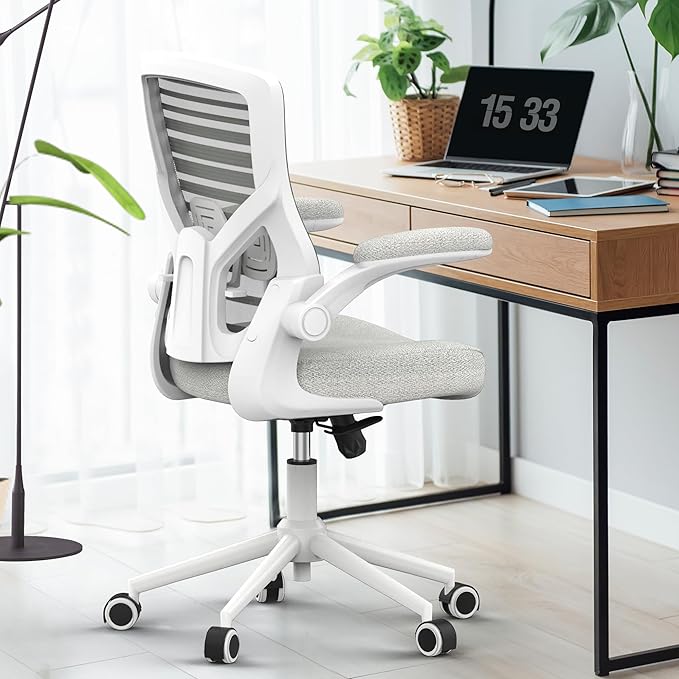 Office Chair, High Back Desk Chair with Adjustable Lumbar Support, Ergonomic Mesh Computer Chair with Premium Cold-Cured Cushion, Height Liftable Swivel Chair for Home Office - LeafyLoom