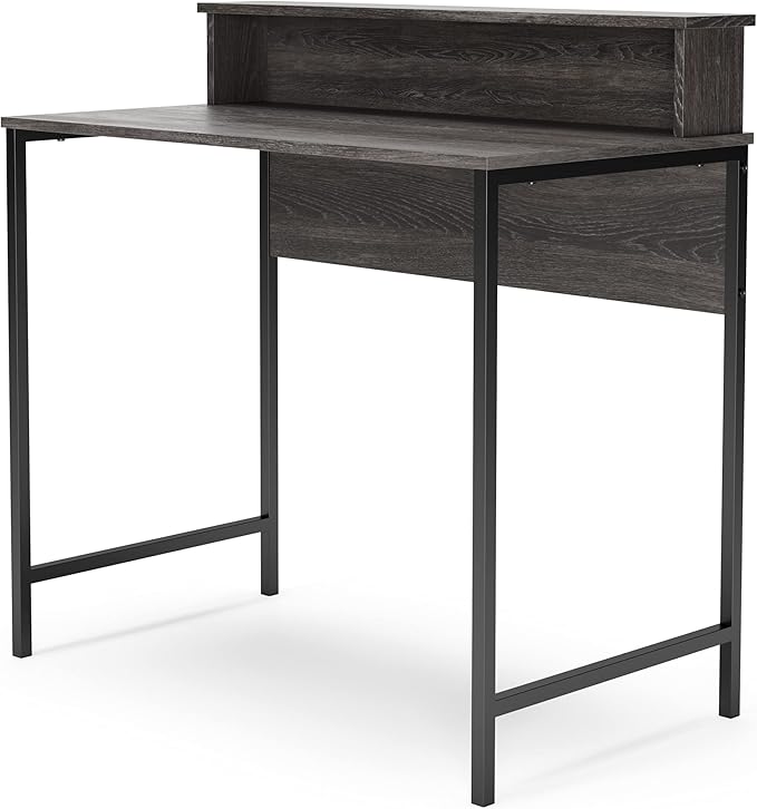 Signature Design by Ashley Freedan Modern Industrial Home Office Writing Desk, Dark Gray - LeafyLoom