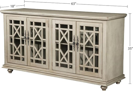 Martin Svensson Home Elegant TV Stand, 63 in x 35 in (W x H), Antique Silver - LeafyLoom