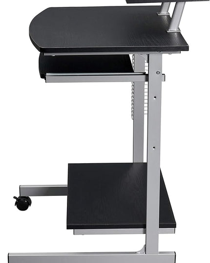 Techni Mobili Compact Computer Cart with Storage, Espresso - LeafyLoom