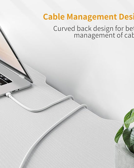 BANTI Computer Desk, 47 inch Home Office Writing Study Desks with Storage Bag, Small PC Table, Modern Simple Style for Space-Saving, White - LeafyLoom