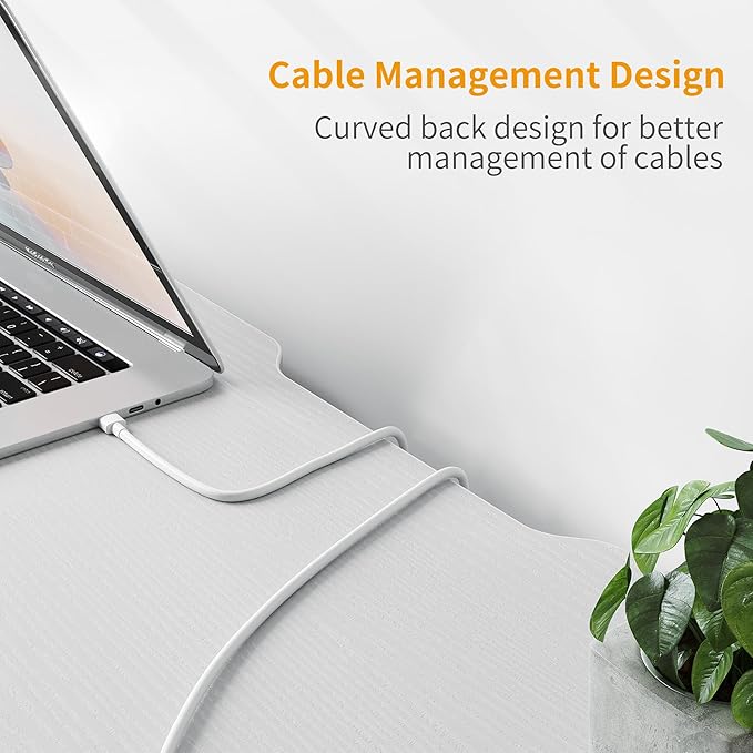 BANTI Computer Desk, 47 inch Home Office Writing Study Desks with Storage Bag, Small PC Table, Modern Simple Style for Space-Saving, White - LeafyLoom