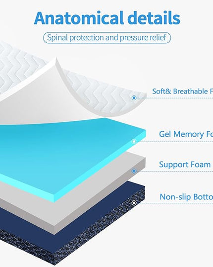 CYMULA Folding Mattress Full Size,4 inch Memory Foam Tri Fold Mattress,Portable Folding Mattress with Washable Cover, Foldable Mattress Topper full for CYMULA Camping,Guest (52"×73"×4") - LeafyLoom