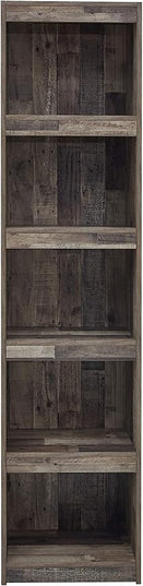 Signature Design by Ashley Derekson Rustic Pine Grain Finished Pier with 3 Adjustable Shelves, Multi Dark Gray - LeafyLoom