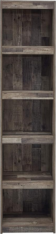 Signature Design by Ashley Derekson Rustic Pine Grain Finished Pier with 3 Adjustable Shelves, Multi Dark Gray - LeafyLoom