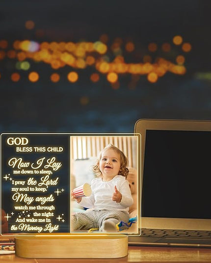 Attivolife Light up Picture Frame for Baby, Acrylic Photo Frame 3.5x5'' with LED Warm Night Light Desktop Decor Keepsake, Creative Gifts for Darling Birthday Newborn Birth Nursery Party Anniversary - LeafyLoom