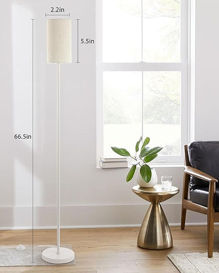 Floor Lamps for Living Room Modern Tall Lamp for Bedroom Office Corner (White, 65'') - LeafyLoom