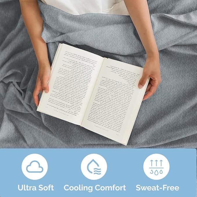 Twin XL Size 3 Piece Sheet Set - Comfy Breathable & Cooling Sheets - Hotel Luxury Bed Sheets for Women & Men - Deep Pockets, Easy-Fit, Soft & Wrinkle Free Sheets - Heathered Blue Oeko-Tex Bed Sheets - LeafyLoom
