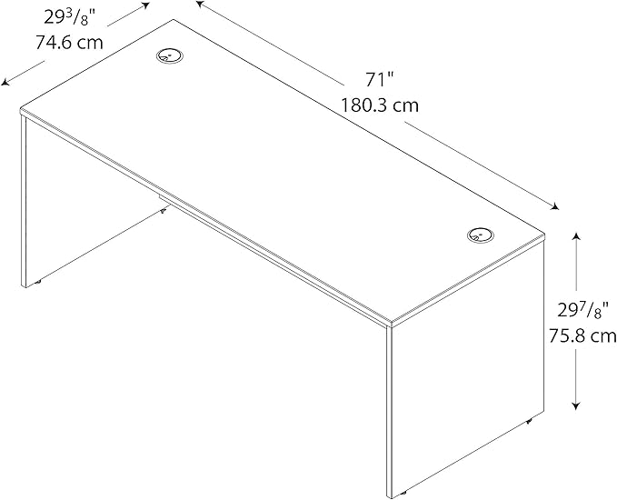 Bush Business Furniture Series C 72W Office Desk in Mahogany, Large Computer Table for Home and Professional Workplace - LeafyLoom