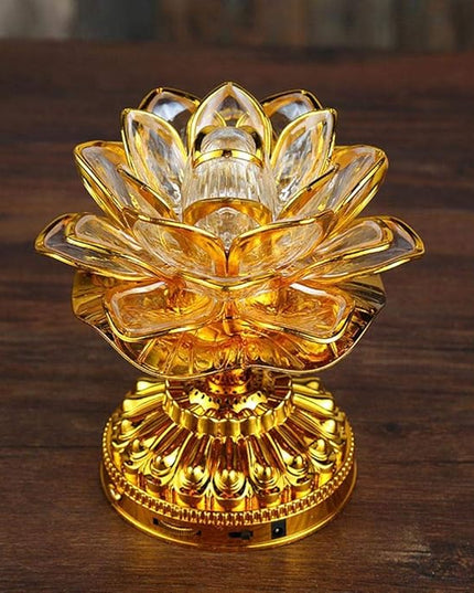 GLOGLOW Buddha Machine, LED Lotus Lamp Buddha Lamp Prayer Machine Prayer Machine with 36 Songs (without Battery) - LeafyLoom