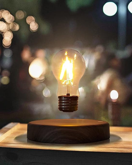 Levitating Bulb Lamp Magnetic Floating LED Light Desk Lamp Table lamp Night Light, 360 Degree Automatic Rotating Light for Unique Gifts Room Home Office Decor - LeafyLoom