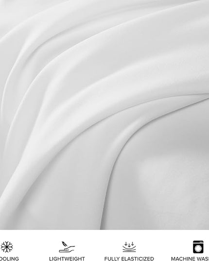 UGG 20932 Alahna Twin XL Bed Sheets and Pillowcases 3-Piece Set Sleep in Luxury Machine Washable Deep Pockets Wrinkle-Resistant Breathable Cozy Comfort Silky Cooling Sheets, Twin XL, White - LeafyLoom