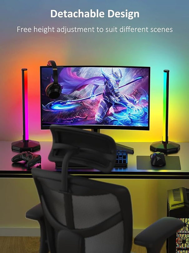 65" LED Corner Floor Lamp：Uocub 16 Million DIY Colors & 68+ Scene RGB Smart Modern Floor Lamp with Timing, Music Sync, App and Remote Control Standing Lamp for Living Room (Black) - LeafyLoom