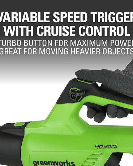 Greenworks 40V (120 MPH / 500 CFM / 75+ Compatible Tools) Cordless Axial Leaf Blower, Tool Only - LeafyLoom
