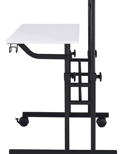 NicBex Laik-DW-00049-DX Desks, 35.25" W x 25" D x 28" H, White+Black - LeafyLoom