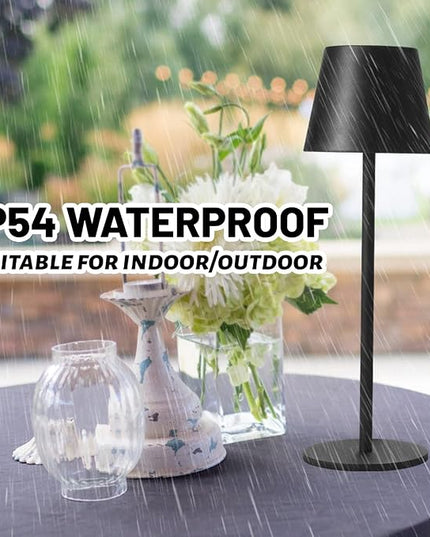 Maksone 2 pack RGB Cordless Table Lamp, 6600mWh Rechargeable Battery Desk Lamp, 3000K Stepless Dimming and Led Color Changing Night Light, IP54 Waterproof Outdoor Portable Lamp for Patio (Black) - LeafyLoom