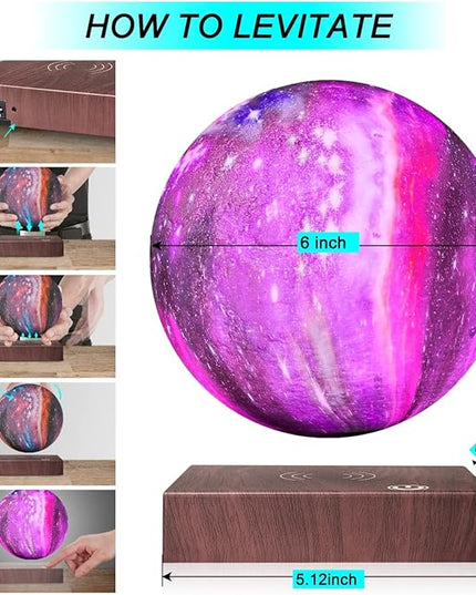 VGAzer Levitating Moon Lamp Floating and Spinning in Air Freely with Gradually Changing LED Lights Between 7 Colors,Decorative Light for Kids Lover Friends (Square Base) - LeafyLoom
