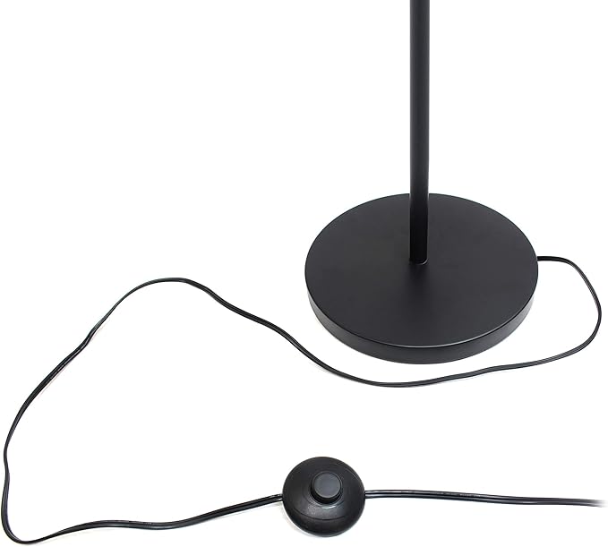 Elegant Designs LF1027-BLK Hanging Lightbulb Floor Lamp, 12.75" L x 10" W x 60" H - LeafyLoom