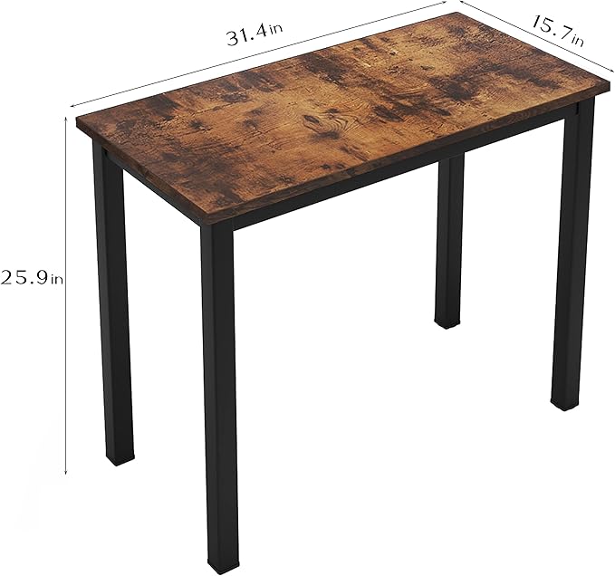 sogesfurniture 31.5 inches Sturdy Writing Desk for Small Spaces, Home Office Desk Computer Desk Gaming Desk Computer Table Sturdy Writing Workstation for Home Office, Brown - LeafyLoom