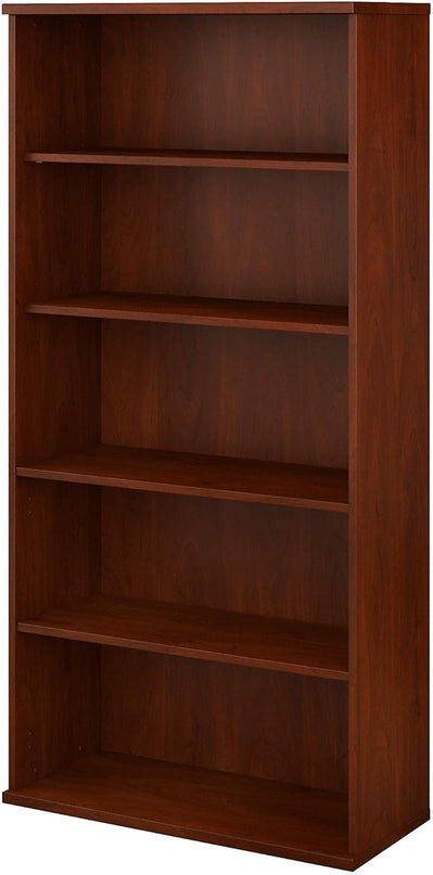 Bush Furniture 136HC-Z Studio C 5-Shelf 73-Inch H Bookcase, Hansen Cherry - LeafyLoom