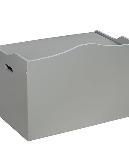 Badger Basket Kid's Wooden Toy Box and Storage Bench Seat with Safety Hinge - Gray - LeafyLoom