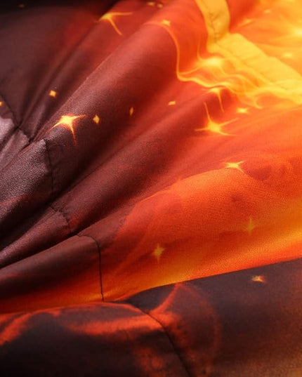 Btargot Twin Basketball and Fire Quilt Set Bedding Sets, 3D Sports Themed Bedding, All-Season Reversible Quilted Duvet, for Children Boy Girl Teen Kids - includes 1 Comforter, 2 Pillow Sham - LeafyLoom