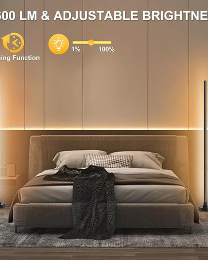 Smart Corner Floor Lamp,RGB LED Corner Lamp Compatible with Alexa & App,Remote Control,16 Million DIY Colors, Music Sync, Timer Setting for Living Rooms, Bedrooms and Gaming Rooms(2 Pack) - LeafyLoom