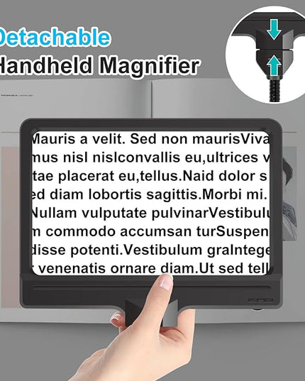 5X Magnifying Glass with Light and Stand, Adjustable Brightness Magnifying Floor Lamp, Gooseneck Arm Lighted Magnifier for Reading, Crafts and Close Work - LeafyLoom