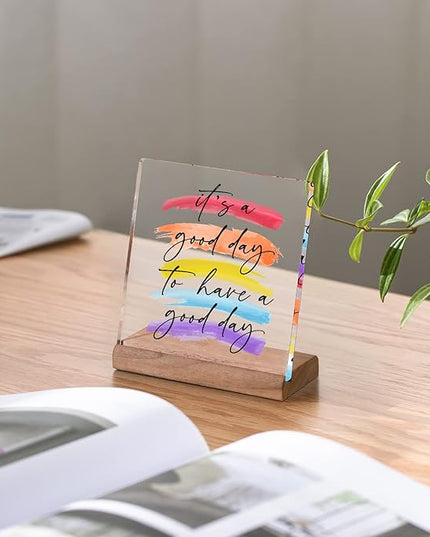 Its A Good Day To Have A Good Day Office Table Desktop Decor Desk Decorations For Women Office - Desk Décor For Women Desk Motivational Work Desk Decor Inspirational Quotes Gifts - LeafyLoom