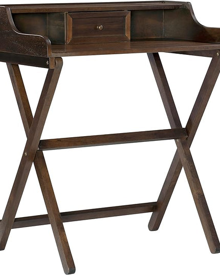 Linon Mable Folding Desk, Walnut - LeafyLoom