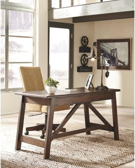 Signature Design by Ashley Baldridge Rustic Home Office Desk, Distressed Brown - LeafyLoom