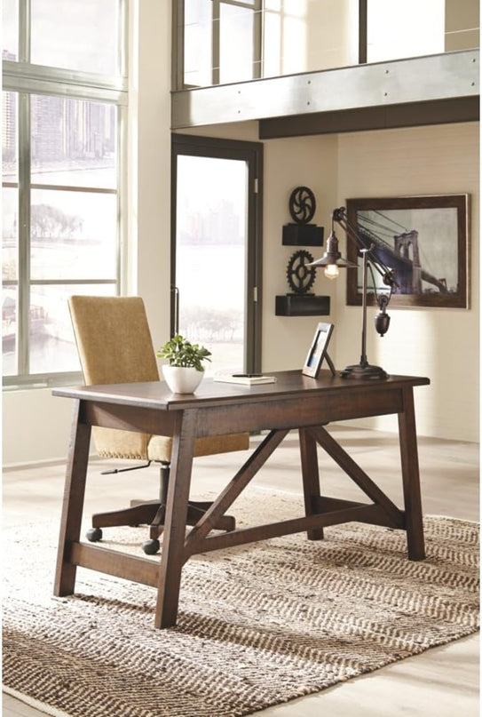 Signature Design by Ashley Baldridge Rustic Home Office Desk, Distressed Brown - LeafyLoom