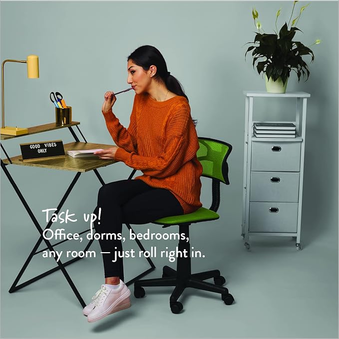 Swivel Mesh Desk Chair, Neon 21D x 21W x 33H in - LeafyLoom